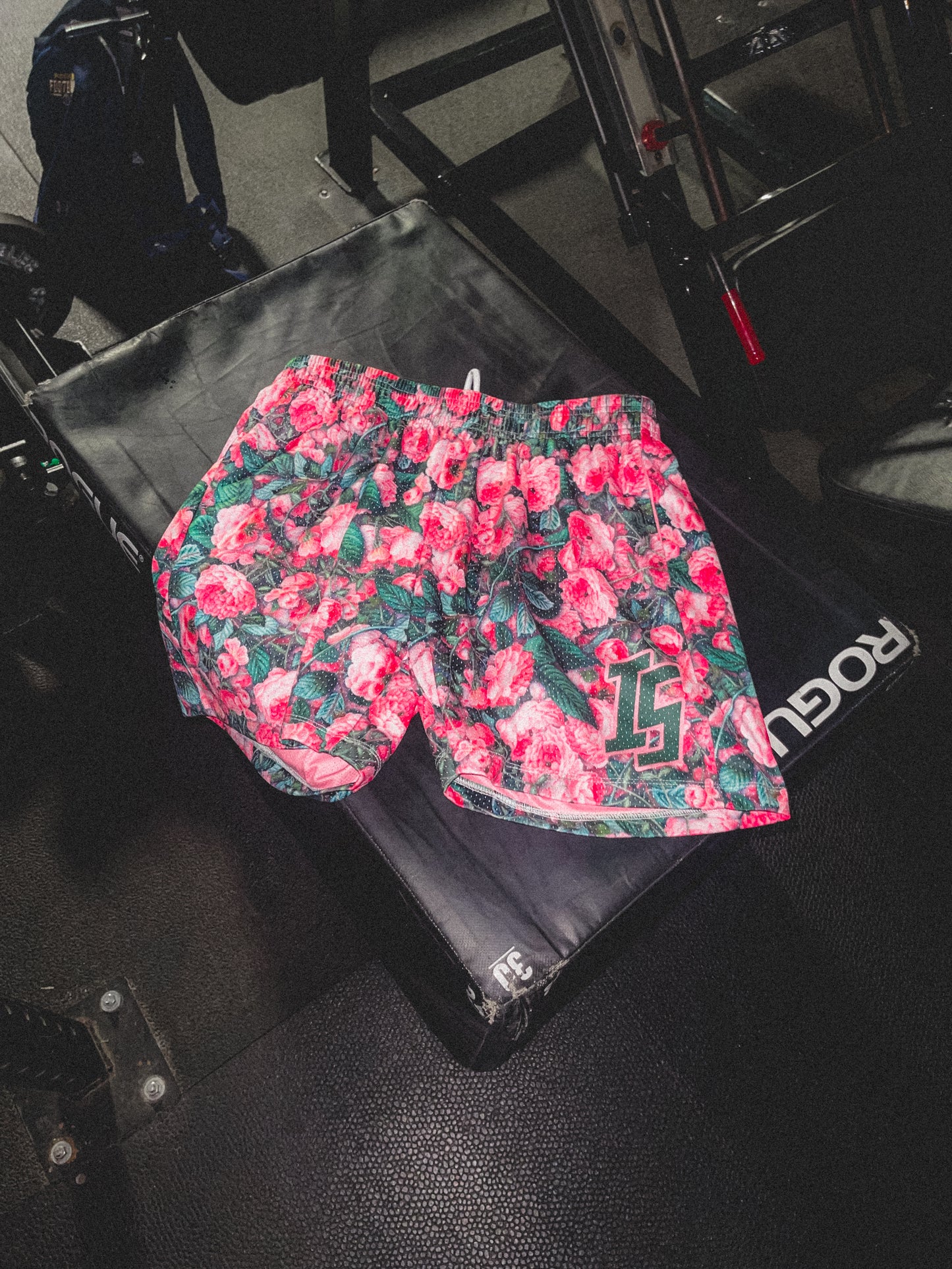 Pink Flower Shorts 4.5"